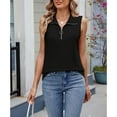 thumbnail image 6 of DondPO Womens Tank Tops Women's 2025 Spring and Summer Solid Color Zipper Lapel Loose Vest Top T Shirt Women's Vest Suspender Strap Plus Size Tank Tops Summer Shirts for Women, 6 of 9