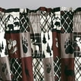 thumbnail image 3 of Chezmoi Collection Vista 4-Piece Southwestern Cabin Lodge Window Curtain Set with Sheer Backing, Red White Black Gray Grizzly Bear, 120 inch x 84 inch, 3 of 8