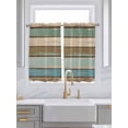 thumbnail image 2 of Tier Curtains 45 Inches Long, Green Blue Brown Farmhouse Window Treatment Curtain Drapes, Vintage Wood Small Curtain Drapes for Bathroom Laundry Room, 27.5"x45", 2 Panels, 2 of 7