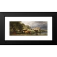 thumbnail image 2 of Friedrich Voltz 14x8 Black Modern Framed Museum Art Print Titled - Rest the Herd of Cows (1873), 2 of 5