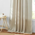thumbnail image 4 of StangH Sheer Linen Curtains 90 inch Length 2 Panels Set, Flax Semi Sheer Fall Drapes Rustic Light Airy Privacy Sliding Door Curtains for Living Room Bedroom, Camel, W55 x L90, 4 of 7