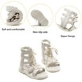 thumbnail image 2 of Toddler Baby Girls Gladiator Sandals Open Toe Rubber Sole Roman Shoes Zipper Outdoor Summer Sandals for Girls(Toddler/Little Kid), 2 of 7