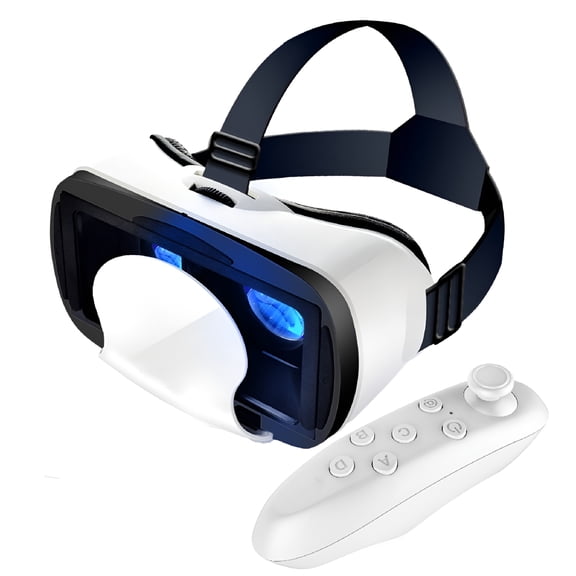 GJX High Performance Vr Headset with Adjustable Features and Game Controller Virtual Reality Headset Game System