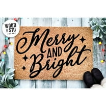 Doormat Merry & Bright Christmas Christmas Welcome Holiday Win (18" x 30") #2067
