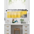 thumbnail image 5 of Valances for Windows Gray Yellow Gradient Rod Pocket Cafe Window Treatments Valance Curtains for Kitchen Bathroom Laundry Basement Windows 54"x18", 5 of 9