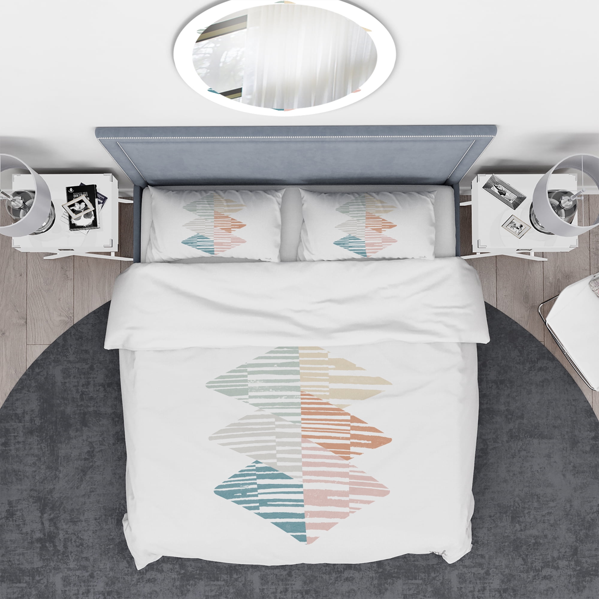Designart 'Watercolor Geometric Triangle II' Geometric Duvet Cover Set