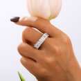 thumbnail image 6 of Flydeer Engagement Wedding Rings for Women 925 Sterling Silver 5A CZ Emerald Cut Wedding Band for Women Eternity Rectangle Stacking Ring for Her Size 5, 6 of 6
