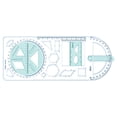 thumbnail image 1 of Regla geométrica multifuncional, herramienta de plantilla de dibujo geométrico, suministros de oficina escolares de plástico para estudiantes, 1 of 5