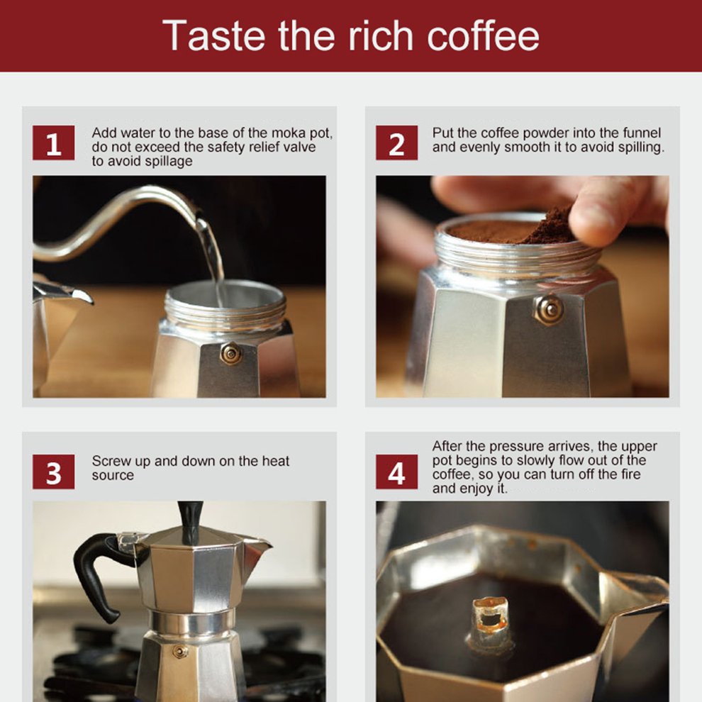 CAYU Coffee Maker Aluminum Mocha 