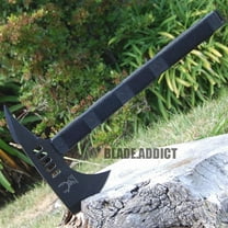14" Black Outdoor Camping Survival Hunting Axe Hatchet Fixed Blade Knife