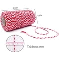 thumbnail image 2 of THJOPOKEEL Cuerda de Cuerda de Navidad, Cuerda de algodón Natural de 2 mm para Manualidades de Navidad, Envoltura de Regalos y decoración del hogar. (Rojo y Blanco), 2 of 4