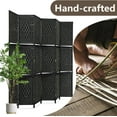 thumbnail image 6 of FDW 6 Panel Room Divider Wooden Portable Partition Screen Wood with Removable Storage Shelves Color, Black, 6 of 7