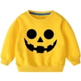 thumbnail image 4 of Odeerbi Toddler Girls Crewneck Sweatshirts Halloween Pullover Sweatshirts Children's Fall Winter Sweatshirt Heart Print Long Sleeve Sweater Top Yellow, 4 of 5