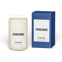 Homesick Premium Scented Candle, Chicago - Scents of Sandalwood, Bergamot, 13.75 oz, 60-80 Hour Burn, Natural Soy Blend Candle Home Decor, Relaxing Aromatherapy Candle