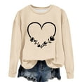 thumbnail image 4 of Qiopertar Mode Femmes T-Shirt à Manches Longues Col Rond Imprimé Chandail en Molleton Blouse Hauts Offres de la Semaine Liquidation à Moins de 5$ jusqu'à 90 % de Réduction, 4 of 4