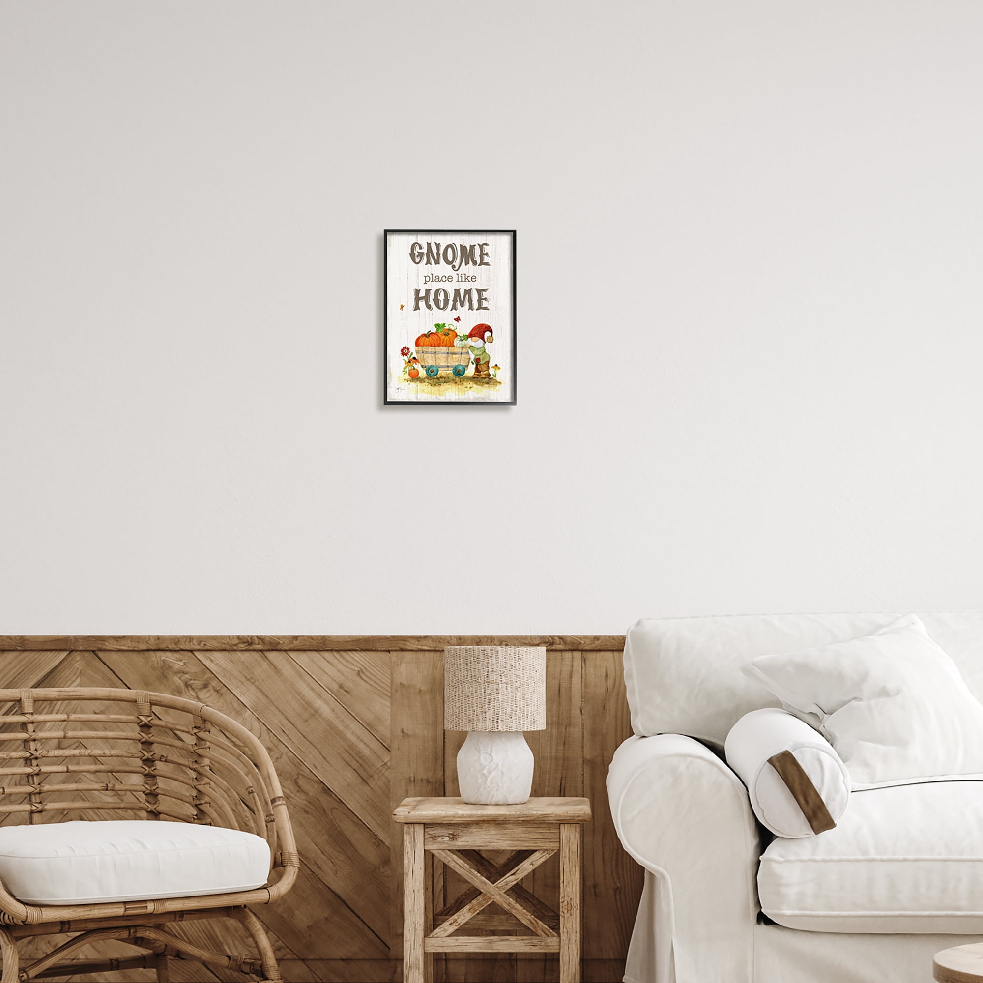 Stupell Industries Gnome Pun Garden Harvest Botanical & Floral Painting Black Framed Art Print Wall Art, 11 x 14