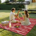 thumbnail image 4 of Red Striped Outdoor Rug for Patio/Deck/Porch, Non-Slip Large Area Rug 4 x 6 Ft, Classic Minimalist Waves Lines Pattern Indoor Outdoor Rugs Washable Area Rugs, Reversible Camping Rug Carpet Runner, 4 of 8
