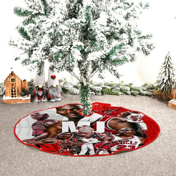 This Michael Jordan fleece Christmas tree skirt,diameter 29.9in