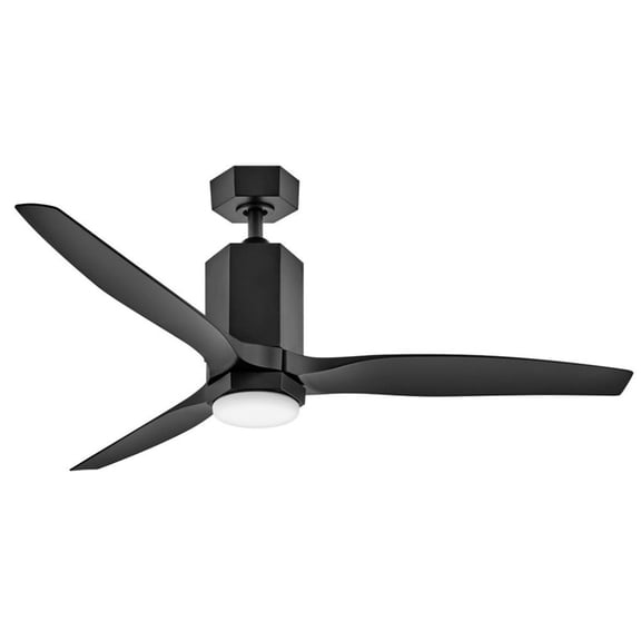 905852FMB-LDDK Hinkley Lighting Facet - 3 Blade Dual Mount Ceiling Fan with Light Kit In Modern Style-16.75 Inches Tall and 52 Inches Wide-Matte Black