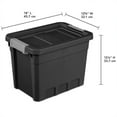 thumbnail image 2 of Sterilite 7.5 Gal Industrial Storage Totes w/ Latch Lids, Black (18 Pack), 2 of 10