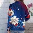 thumbnail image 5 of Domzest Womens 250th Anniversary Usa Shirt Patriotic V Neck Long Sleeve Butoon Down Shirts 4th Of July Graphic Tshirts Blue XL, 5 of 5