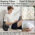 thumbnail image 5 of Reading Pillow for Bed with High Arm Rests,Back Support Pillow for Sitting Up in Bed with Shredded Memory Foam for Reading, TV, Gaming or Relaxing on Floor（Grey Black，Small）, 5 of 12