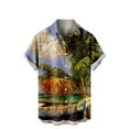 thumbnail image 2 of Tdoqot Men's Hawaiian Shirt- Short Sleeve Casual Printed Turndown Collar With pockets Vacation Mens Shirts Orange 3XL, 2 of 5