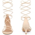 thumbnail image 2 of Sandalias con cordones Perphy para mujer tacón bajo Beige 36, 2 of 5