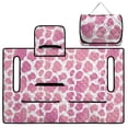 thumbnail image 3 of SEANATIVE Golf Cart Seat Cover, Compatible with EZGO, Club Car, Yamaha, 2-Seater Golf Cart Seat Towel Blanket with 4 Front Pockets, Quick Install, Washable, Pink Cow Print, 3 of 7