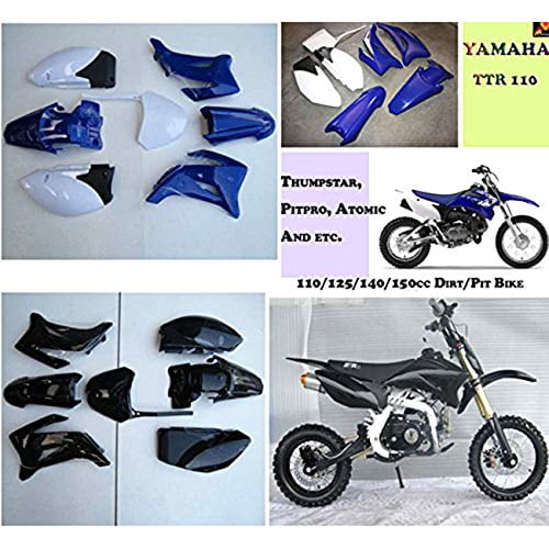 Plastic Fender Fairing Kit for TTR-R110E Pit Dirt Bike (Black)