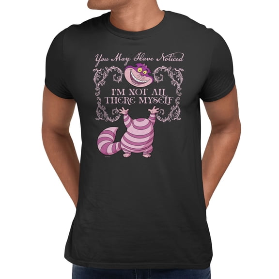 Disney Alice in Wonderland Cheshire Cat I'm Not All There Men's T Shirt (Black, S-XXXL)