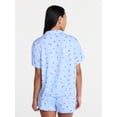 thumbnail image 3 of Way to Celebrate Women's Shorty Notch Pajama Set, 2-Piece, Sizes XS-3X, 3 of 5