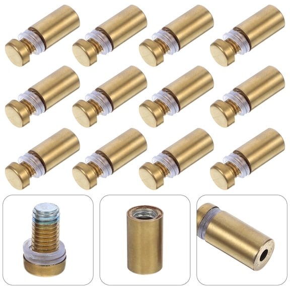 LOLIPPYY 12Pcs Golden Advertising Screw Nails for Picture Frame with Solid and Modern Design