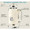 thumbnail image 2 of Electric Kettle - 57oz Hot Tea Water Boiler with Thermometer, 1500W Fast Heating Stainless Steel Pot, Cordless LED Indicator, Auto Shut-Off & Boil Dry Protection, Retro Green, 2 of 16