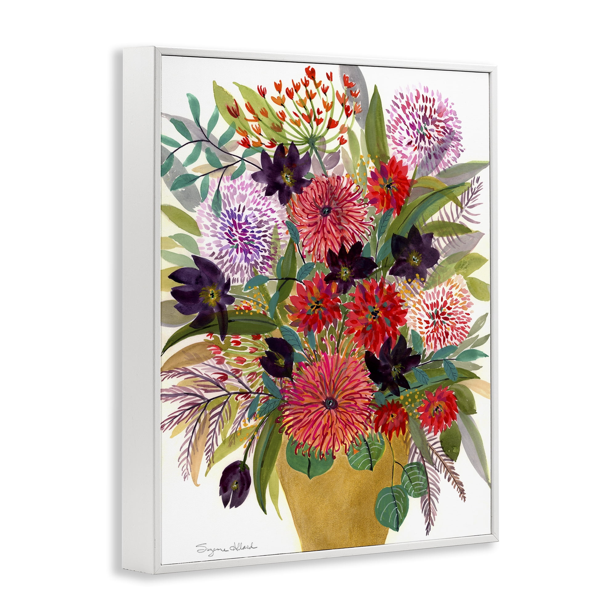 Stupell Industries Celebration Flower Bouquet White Framed Giclee Art, design by Suzanne Allard
