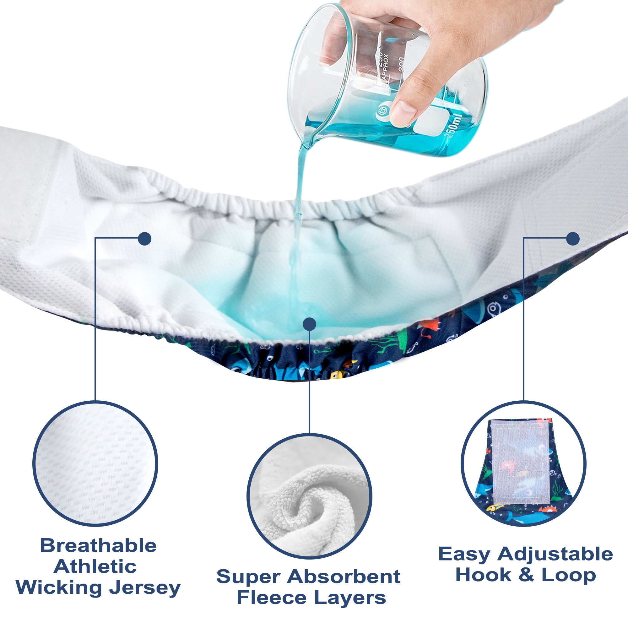 Wegreeco Pack of 5 Reusable Male Dog Belly Band, Washable Premium Male Dog Diapers, Super-Absorbent Dog Wraps,Cute Color,S