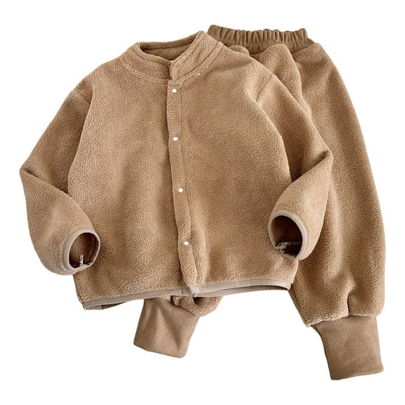EDFBUYKRS Cute Fall Outfits for Girls Winter Girls Outfits Lined with Pants Toddler Kids Two Piece Outfits Warm for Cold Weather Days Toddler Clothes