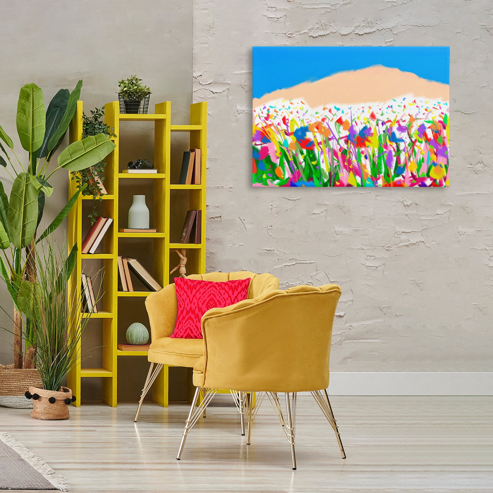 Stupell Industries Joyful Landscape Abstraction Landscape Painting Gallery Wrapped Canvas Art Print Wall Art, 36 x 24