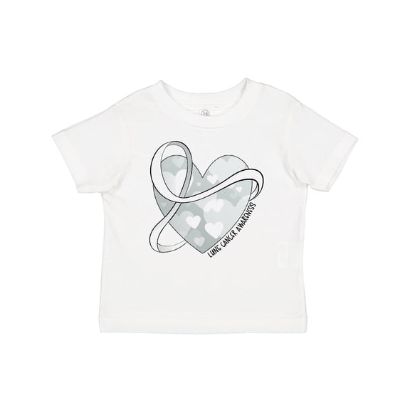 Inktastic Lung Cancer Awareness White Ribbon Around Heart Boys or Girls Baby T-Shirt