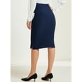 thumbnail image 3 of DARING DIVA Women's Business Knee Length High Waist Bodycon Suit Skirt M Dark Blue, 3 of 6