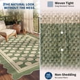 thumbnail image 6 of HIWEAVER Green 5' x 7' Scalloped-edge Easy Jute Area Rug for Living Room Modern Bordered Plaid Indoor Outdoor Neutral Carpet for Patios Non Slip Washable Throw Mat for Home Decor, 6 of 6