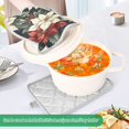 thumbnail image 3 of Yayeee Pot Holders Kitchen Heat Resistant with Pocket 7"x9.8" Cotton Oven Cooking Hot Pads, White Christmas Leaves, 3 of 7