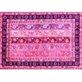 thumbnail image 1 of Ahgly Company Indoor Rectangle Abstract Pink Contemporary Area Rugs, 2' x 5', 1 of 4