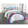 thumbnail image 3 of Ambesonne Fantasy Quilted Bedspread Set 3 Pcs, Unicorn Rainbow Fantasy, King Size, Multicolor, 3 of 5