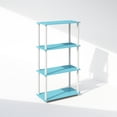 thumbnail image 2 of Furinno Turn-N-Tube 4-Tier Multipurpose Shelf Display Rack, Shelving Unit, Bookcase, Light Blue/White, 2 of 6