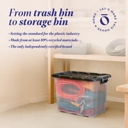 Homz 2 Pack 20-Gallon Clear Plastic Stackable Home Storage Bins with Lids, Black
