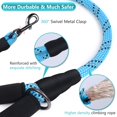 thumbnail image 2 of VIVAGLORY Rope Dog Leash Roperex Dog Leash with Soft Padded Handle for Walking & Training, Strong Rope & Reflective Heavy Duty for Pet, 5/16IN x 3FT (0~18 lbs.), Blue, 2 of 3