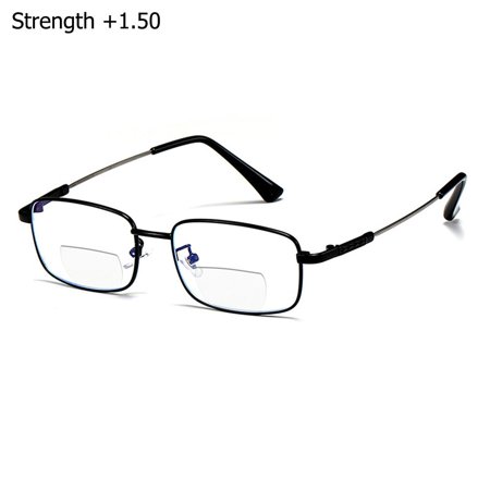 Unisex Multifocal Metal Anti Blue Light Reading Glasses Hyperopia Diopter Eyewear Far Sight Spectacles Presbyopia Eyeglasses STRENGTH +1.50