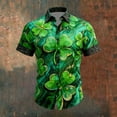 thumbnail image 2 of IWRICH Men's Hawaiian Shirt Casual Button down Short Sleeve Beach Dress Shirt for Summer Holiday 06-Green XL, 2 of 3