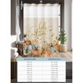 thumbnail image 6 of No Hook Cloth Fabric Shower Curtain with Snap in Liner, Pumpkins Thanksgiving Waterproof Shower Curtains Set with See Through Top Window, Beige Country Vintage Leaf Farmhouse Bath Curtains 54"x78", 6 of 6